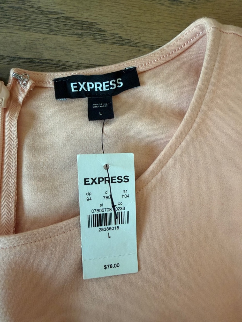 NWT Express Peach Tulip Dress - Picture 5 of 7